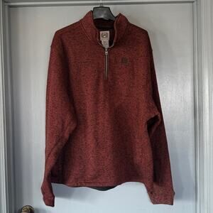Cinch 2XL Mens Maroon Heather Bulky Sweater 1/4 Zip Long Sleeves Gorpcore